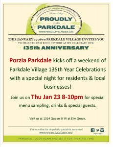 Parkdale Anniversary Posters - Parkdale Porzia - Jan 2014