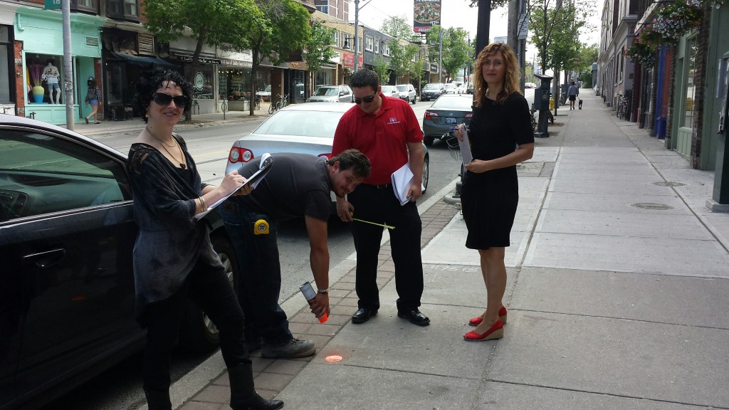 Marking street locations for new planters